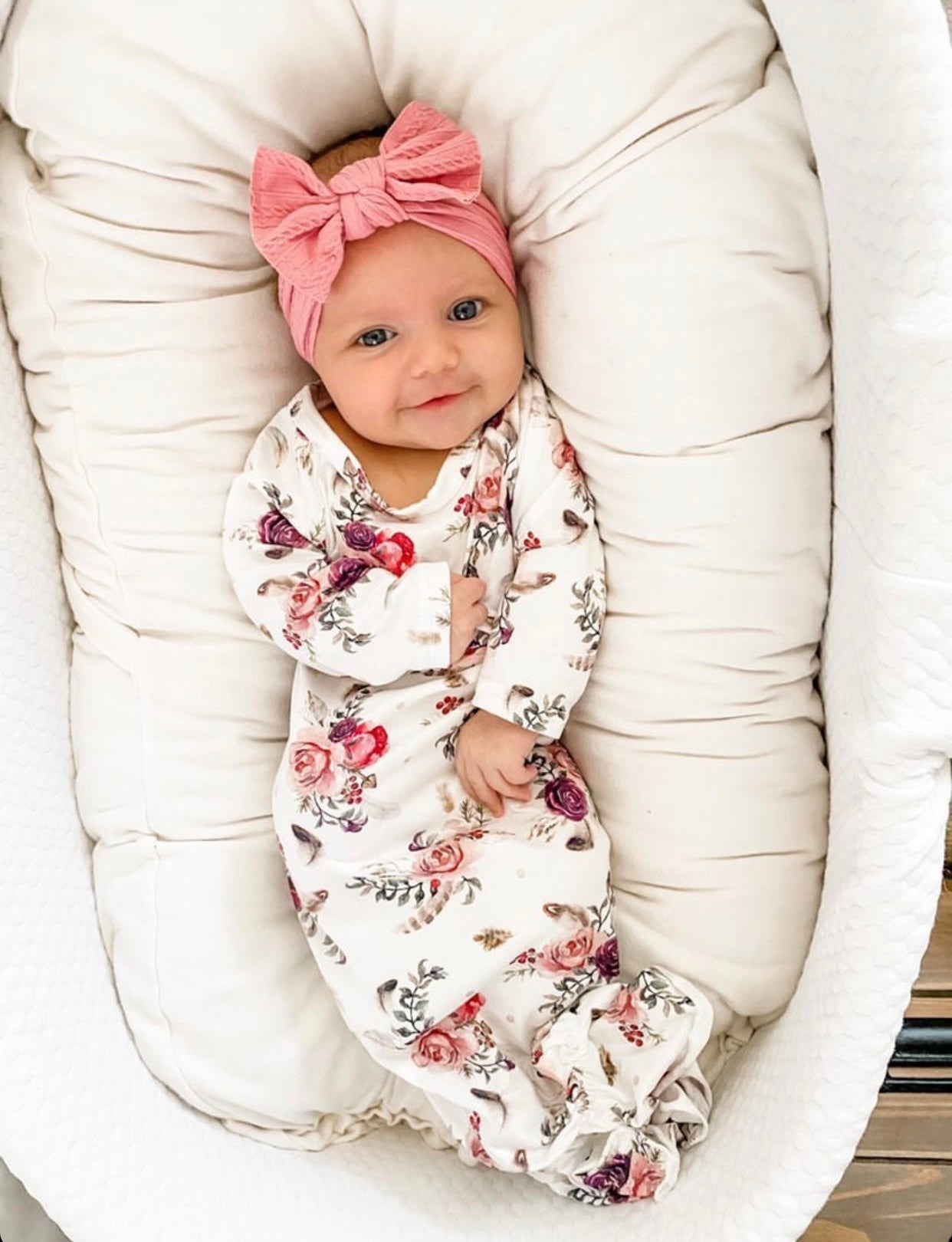 Baby Dusty Rose Feather Floral Sleep Sack/Bag