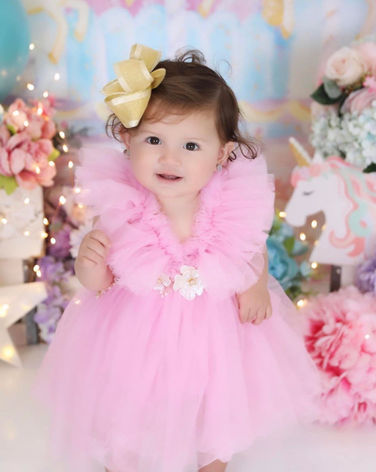 BEST SELLER -   Kryssi Kouture Girls Ruffled Tulle Pink Swan Dress