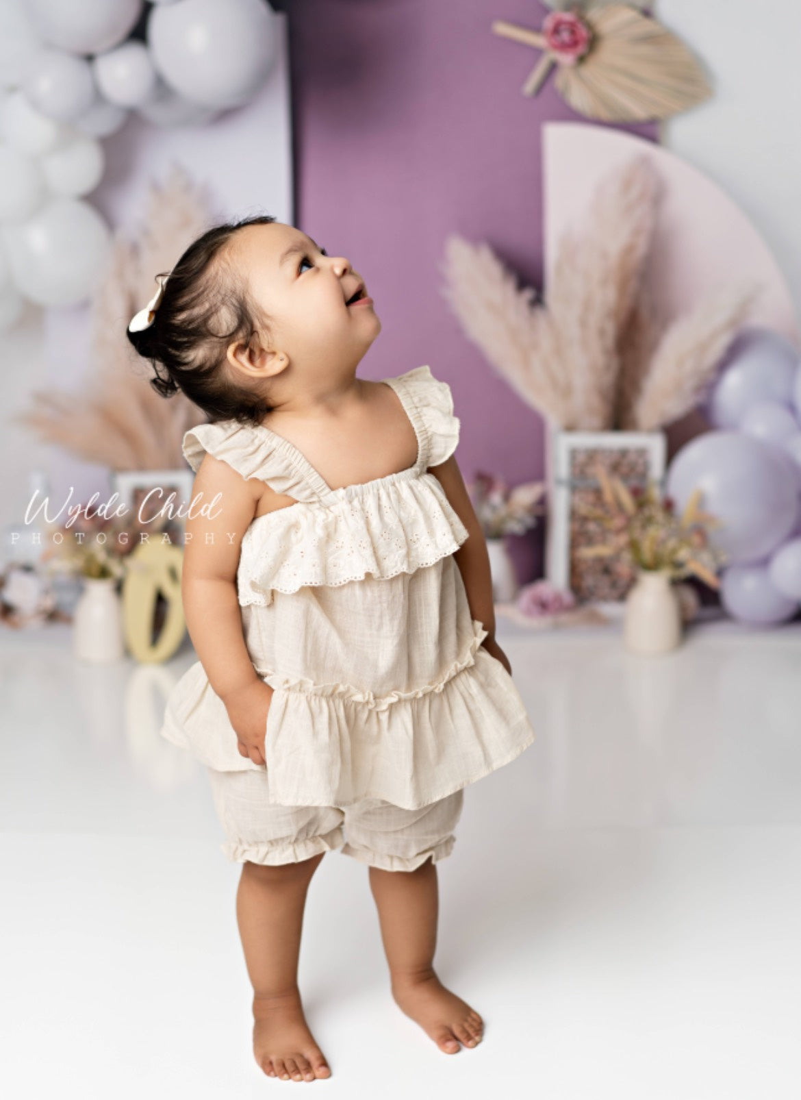 COMING SOON: Baby Girls Natural Tan Linen Ruffle 2 Piece Outfit