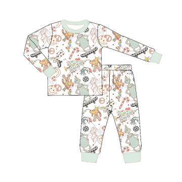 Christmas Kids 2 Pc Pajamas - Pastel Grinch Skateboard