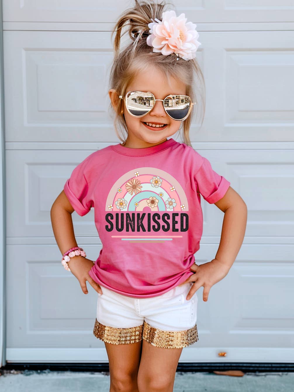 Toddler Girls Sunkissed Summer Bubble Gum Pink T-shirt