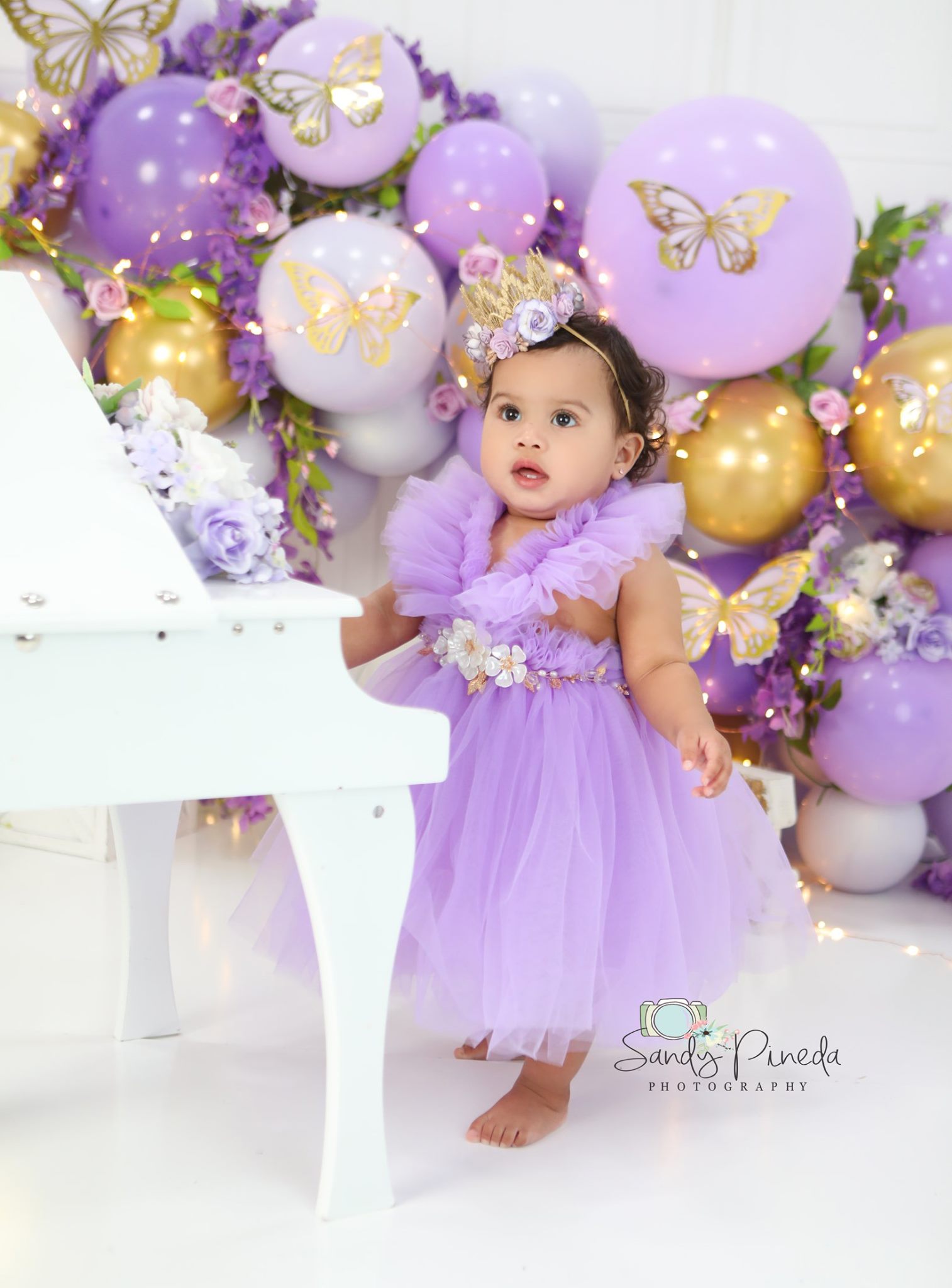 Kryssi Kouture Girls Ruffled Tulle Purple Swan Dress