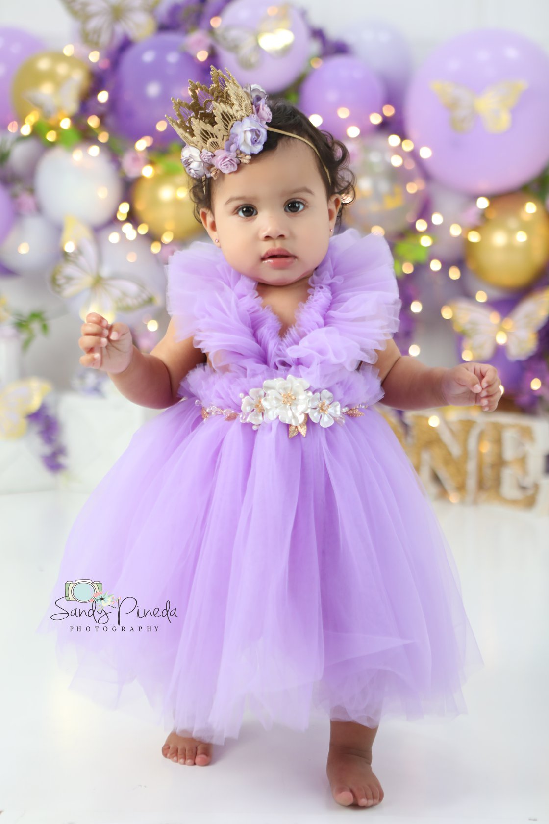 Kryssi Kouture Girls Ruffled Tulle Purple Swan Dress