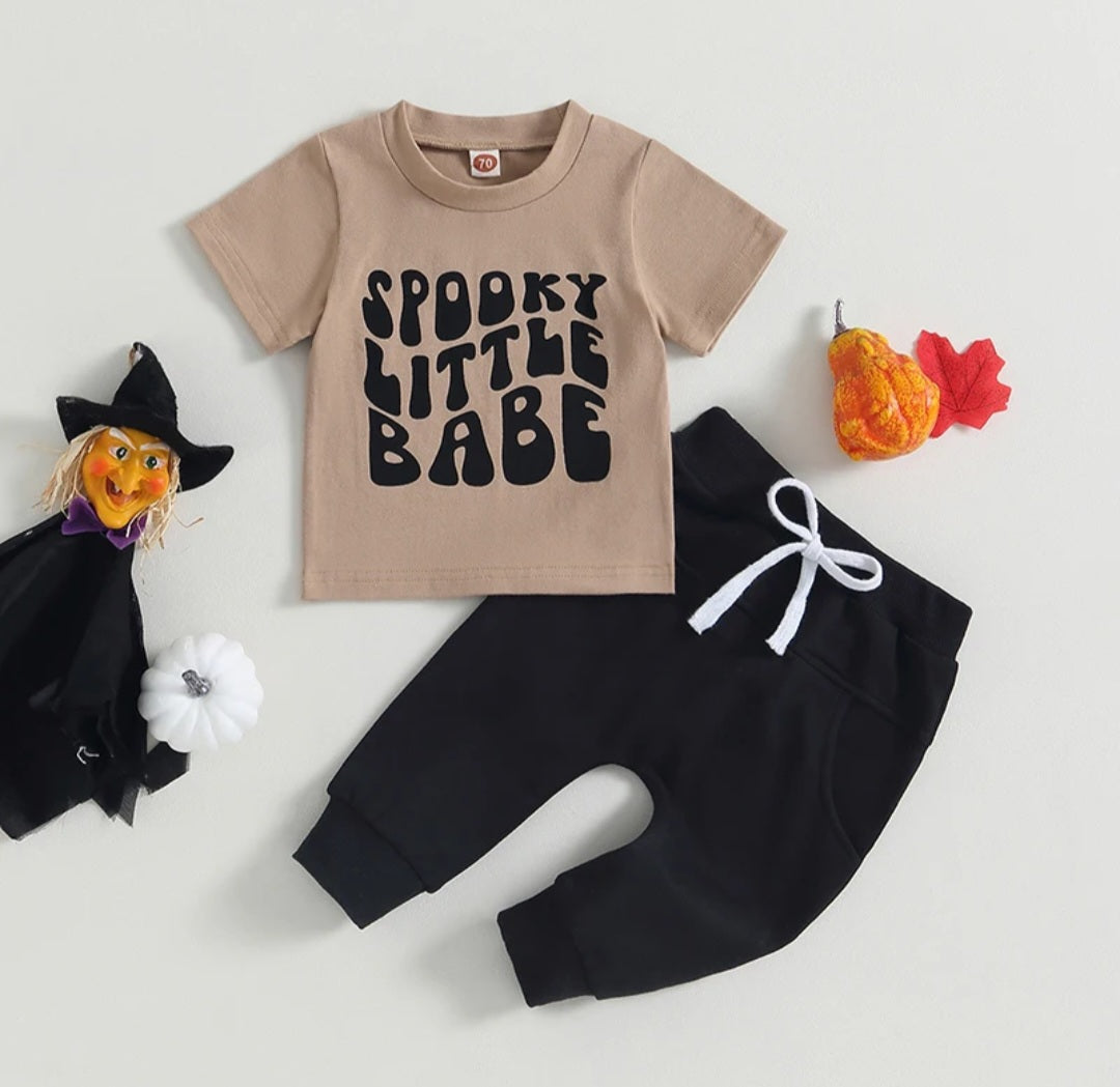 $10.00 - 3-6X1, 6-12MX2, 12-24MX1 - Halloween Spooky Little Babe 2 Pc Set,
