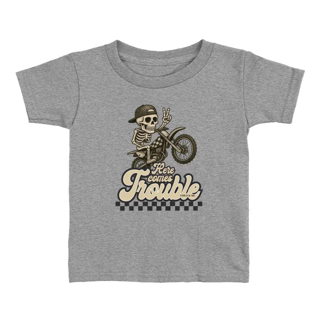 Toddler Here Comes Trouble T-Shirt - Dirt Bike