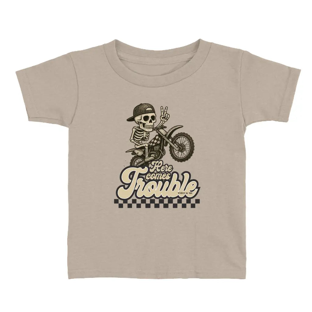 Toddler Here Comes Trouble T-Shirt - Dirt Bike
