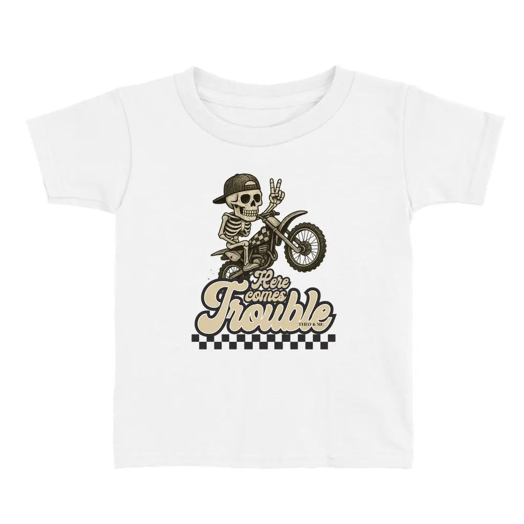 Toddler Here Comes Trouble T-Shirt - Dirt Bike
