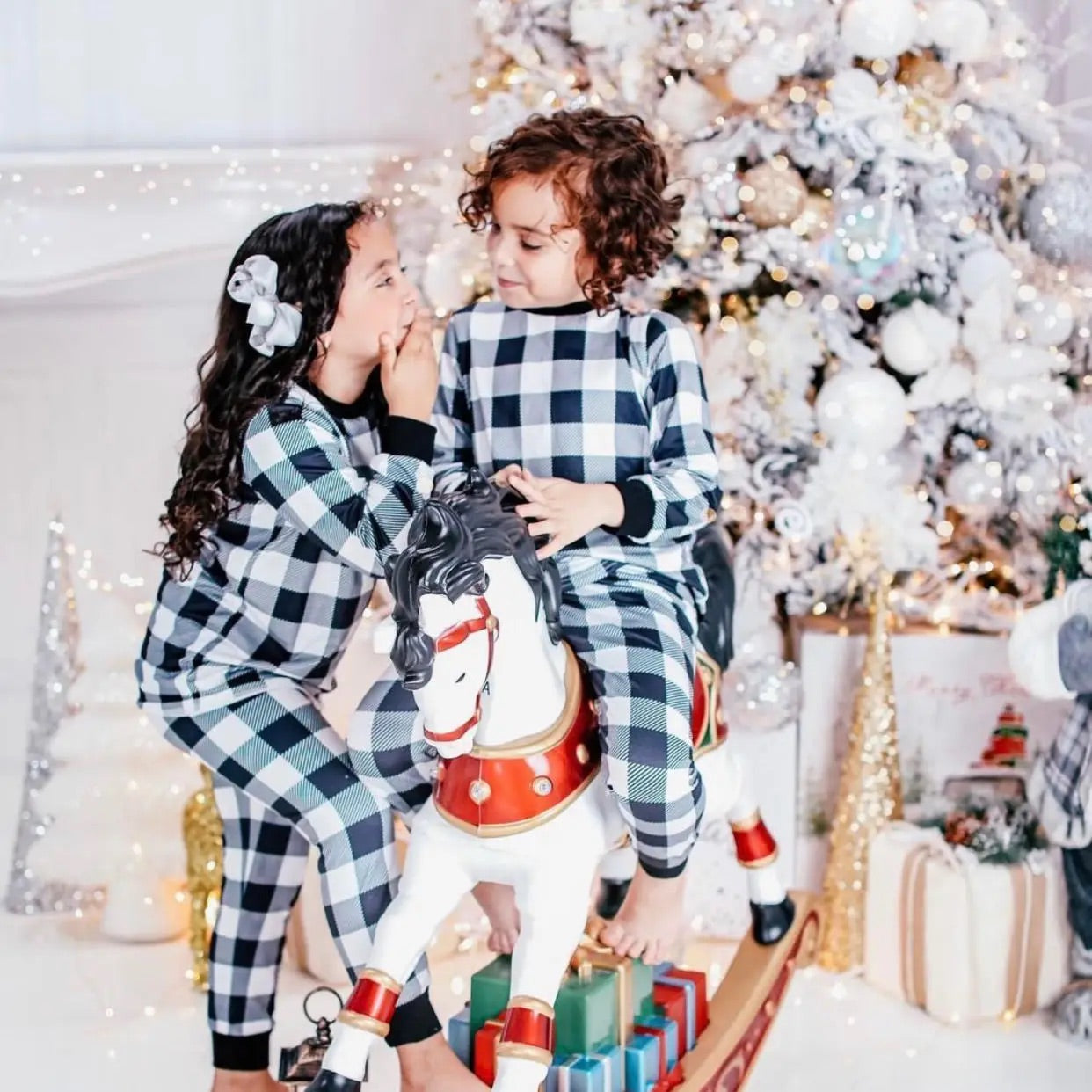 Christmas Pyjamas Kids Check Pjs Kids Pc Christmas Pajamas