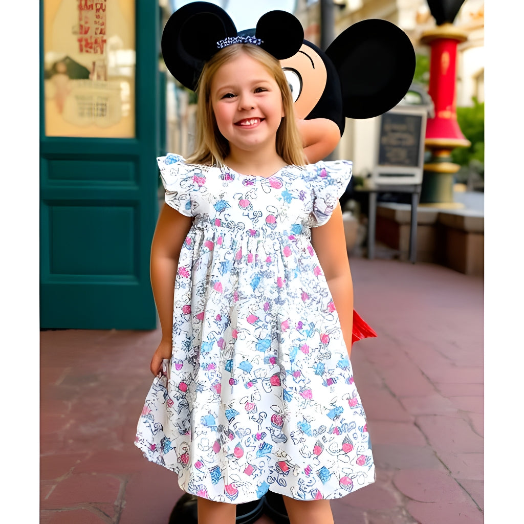 Girls Fun Character Dresses - Sketch Mouse