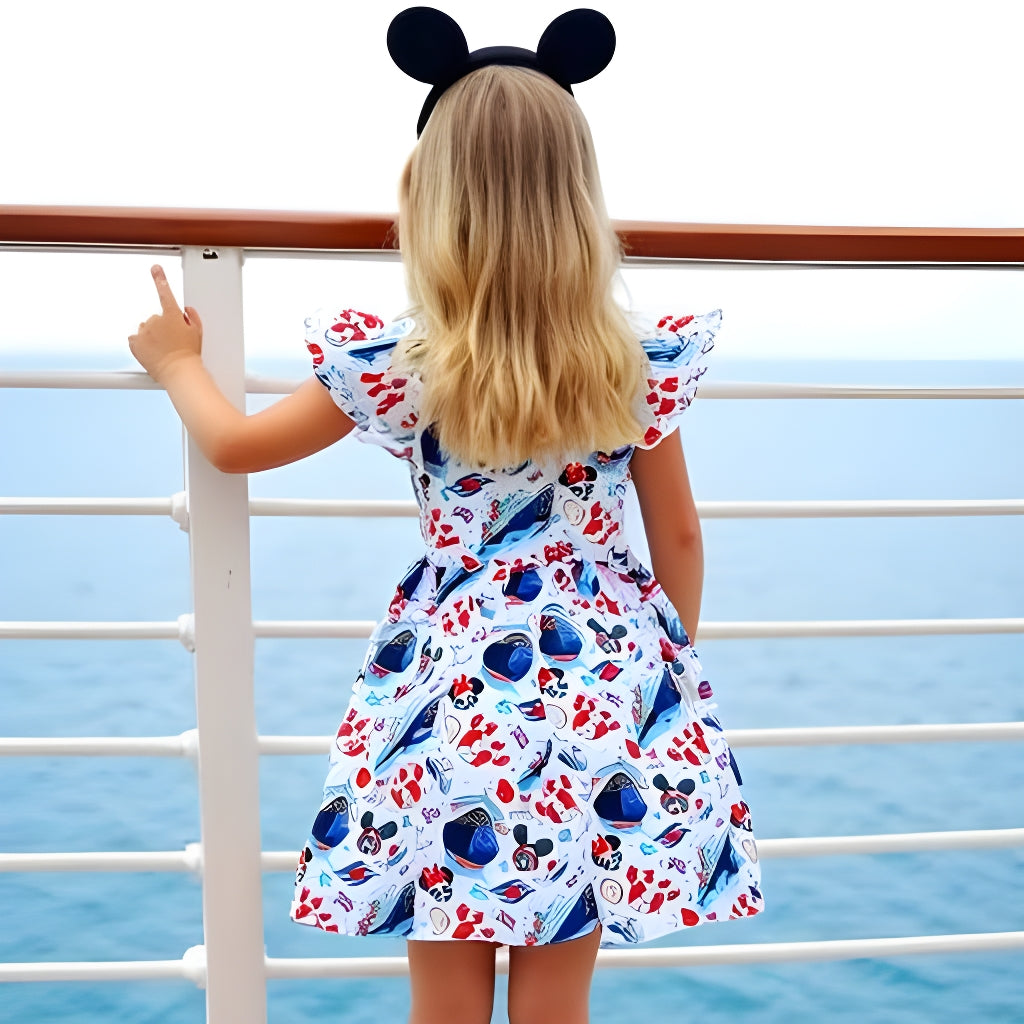Girls Fun Character Dresses - Mouse Cruise Ship