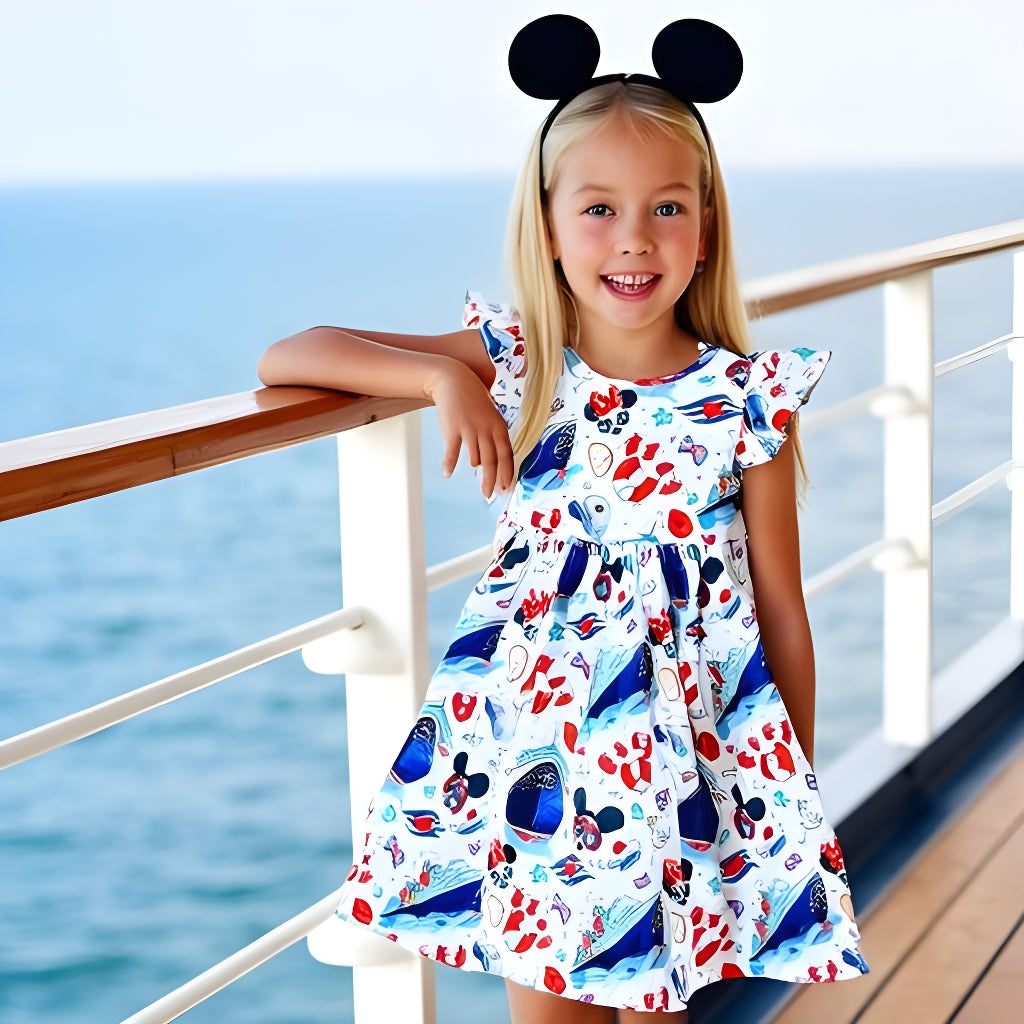 Girls Fun Character Dresses - Mouse Cruise Ship