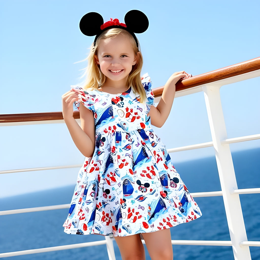 Girls Fun Character Dresses - Mouse Cruise Ship