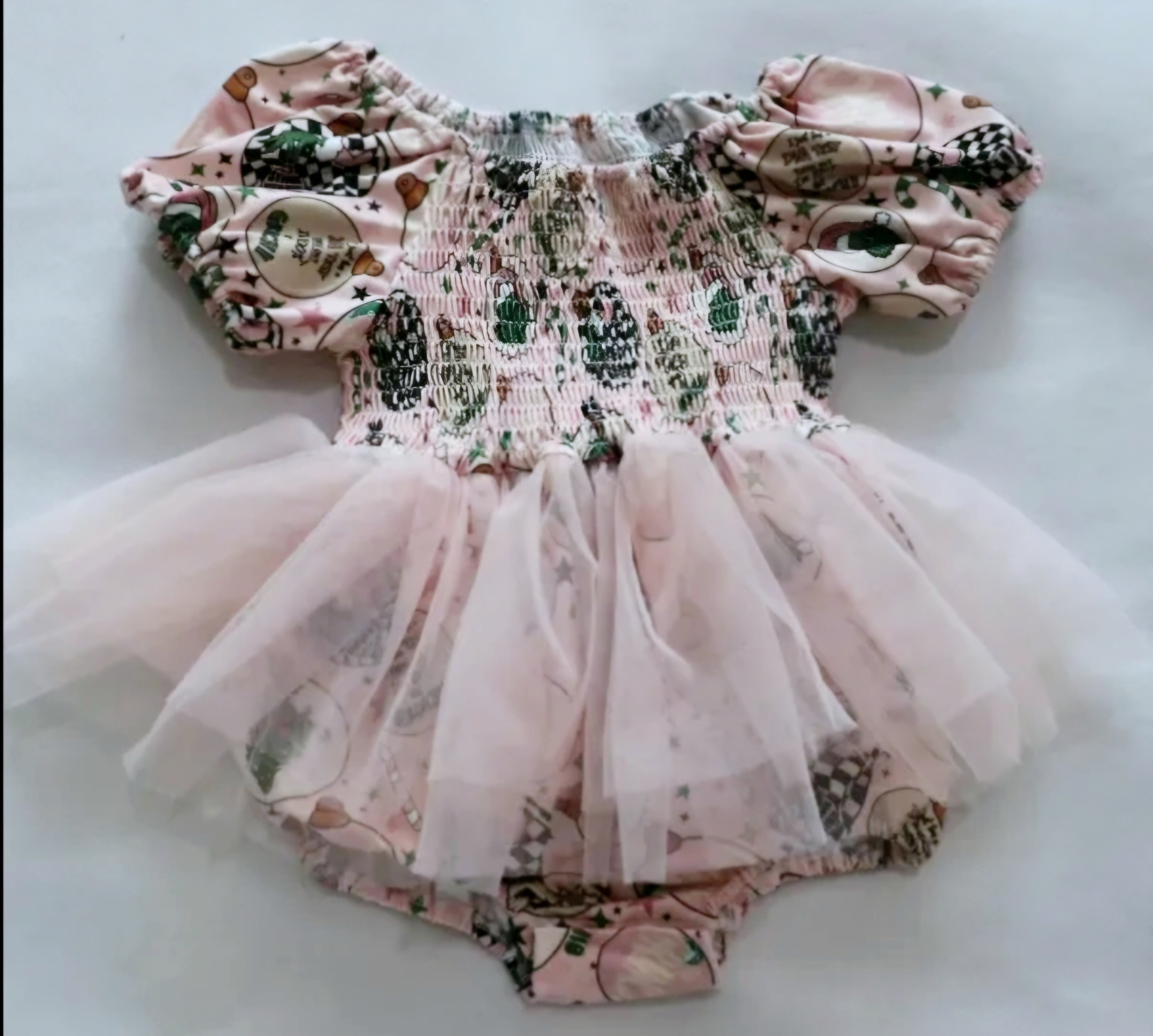 $16.00 EA - 3-6 X 2, 6-12 X 2, 12-24 X 2 - Baby Tutu Twinning Character Dresses - Pink Grinch