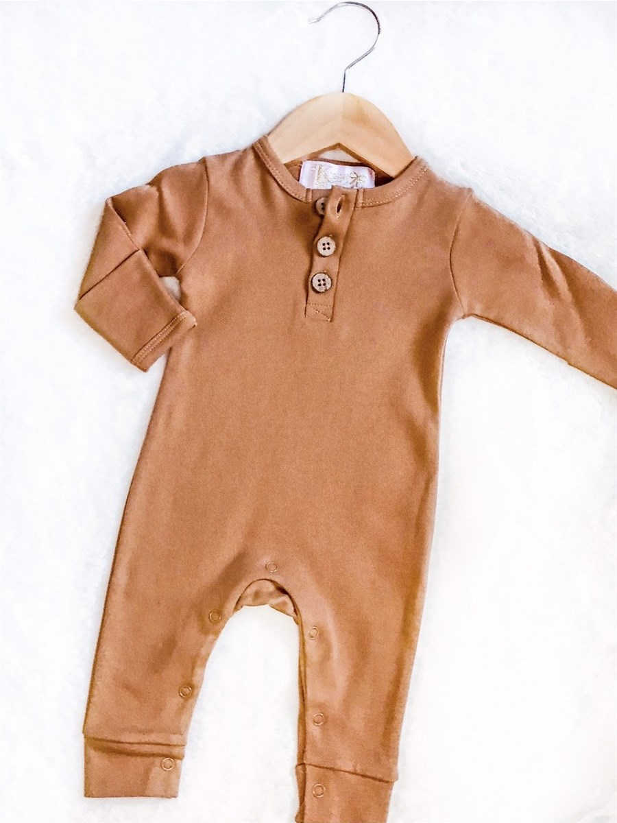 $10.00 EA - 6-12M X 1 - Organic Cotton Button Up - Rust/Burnt Orange