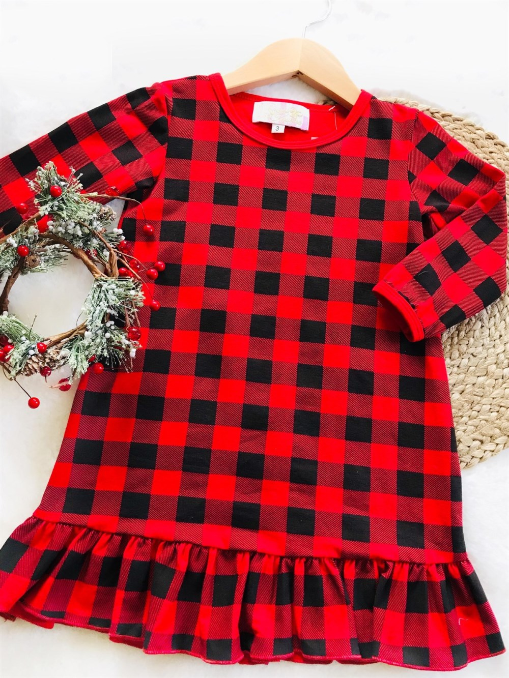 Girls Christmas Night Gowns - Buffalo Plaid