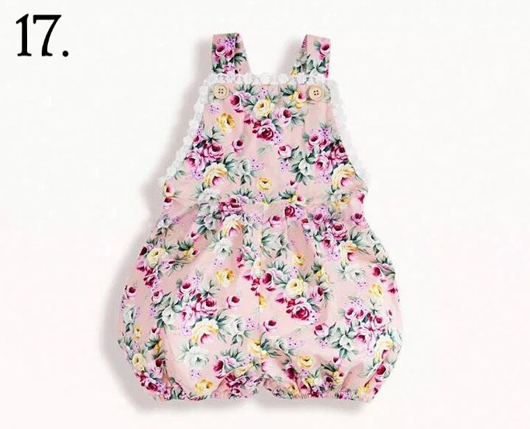 Vintage Rose Floral Summer Romper