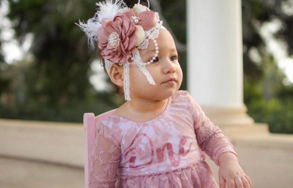 **NEW** Kryssi Kouture First Birthday Dusty Rose Skirted Romper with Rose Gold One