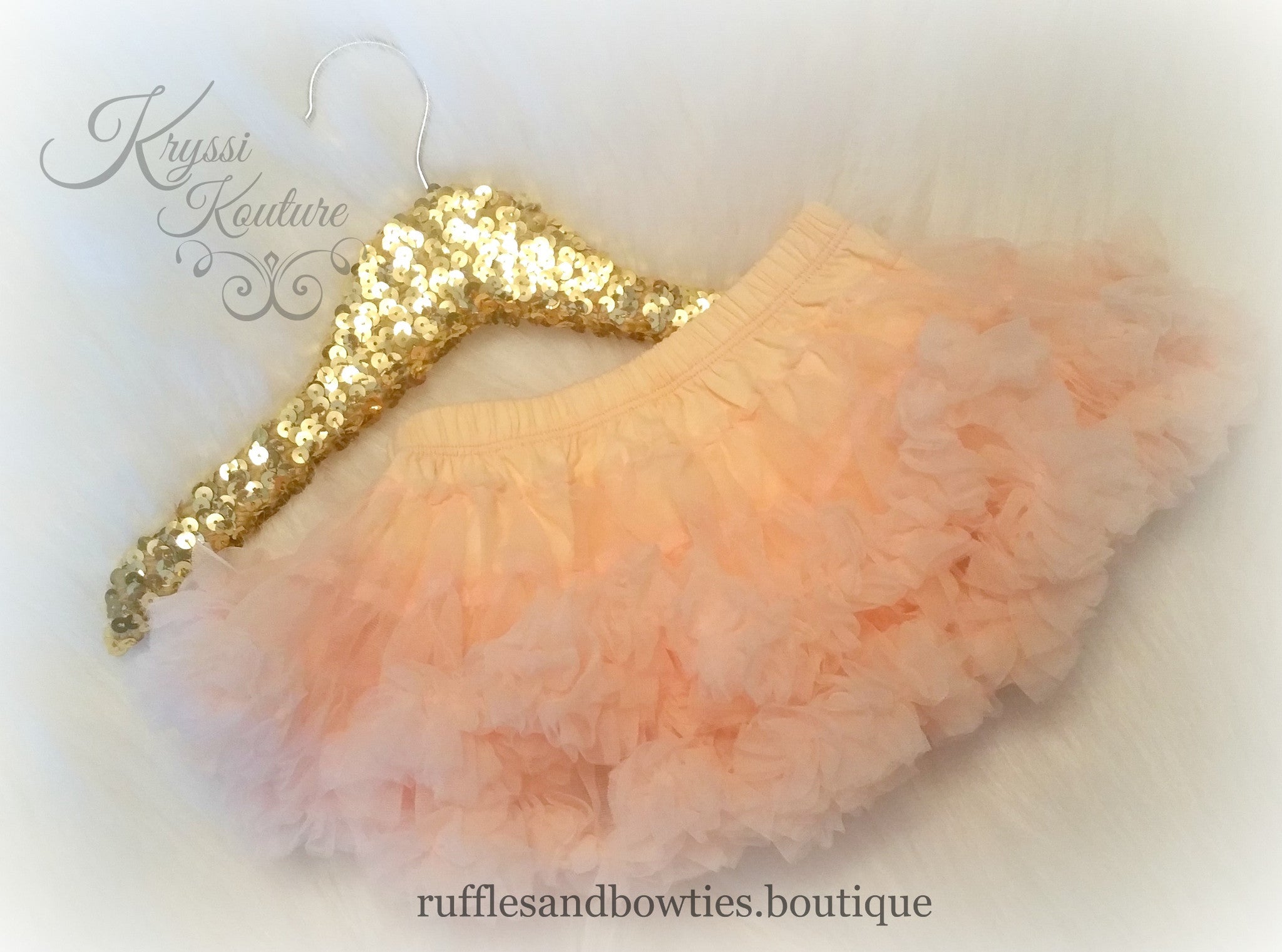 Soft Peach Petti Tutu Skirt Bloomers - Ruffles & Bowties Bowtique - 1