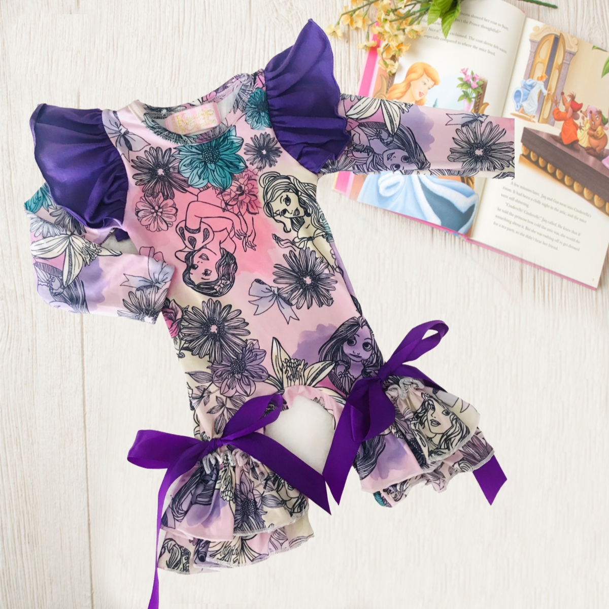 Water Color Princess Ruffle Jumpsuit