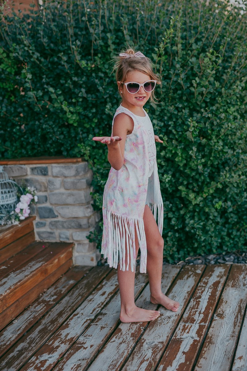 Tie Dye Dreamer Fringe Vest