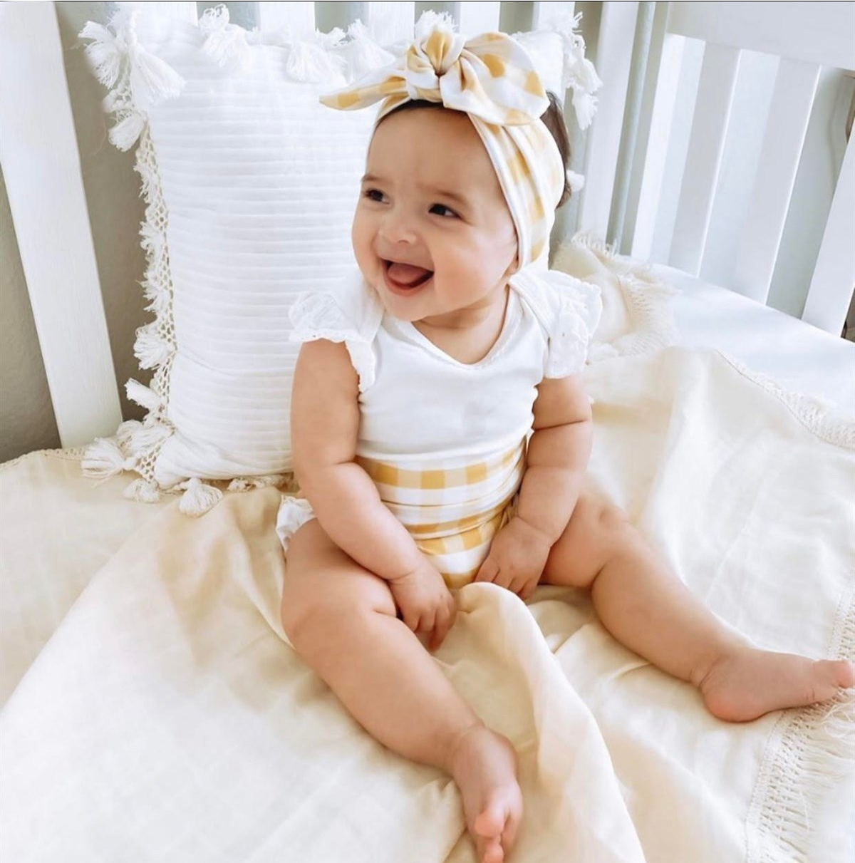 Mustard Check Bummie | 2 Pc