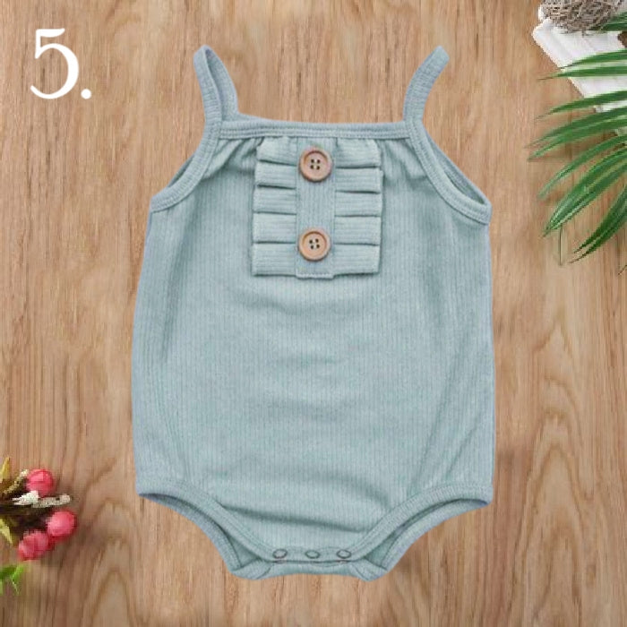 Sea Green Ruffle Button Tank