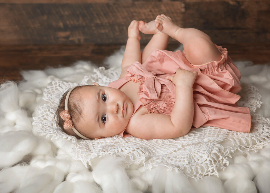 Kryssi Kouture Girls Dusty Rose Two Piece Ruched Bow Set