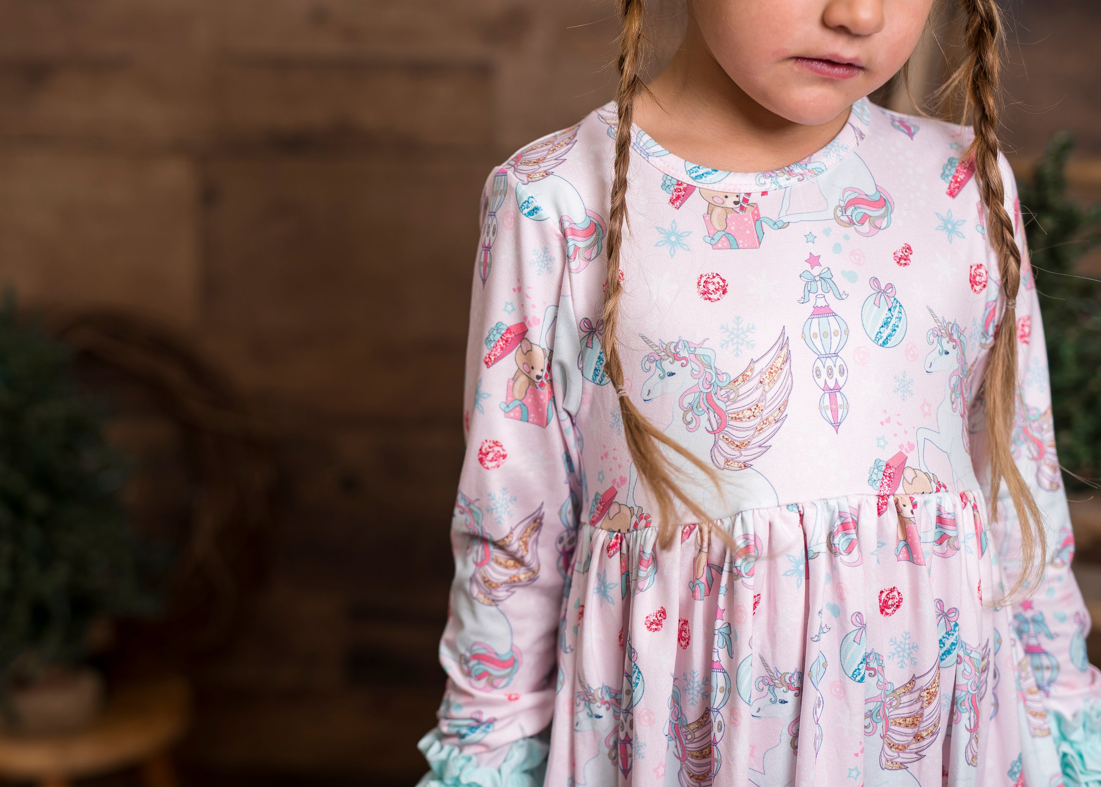 Unicorn Long Ruffles Sleeve Tunic/Dress