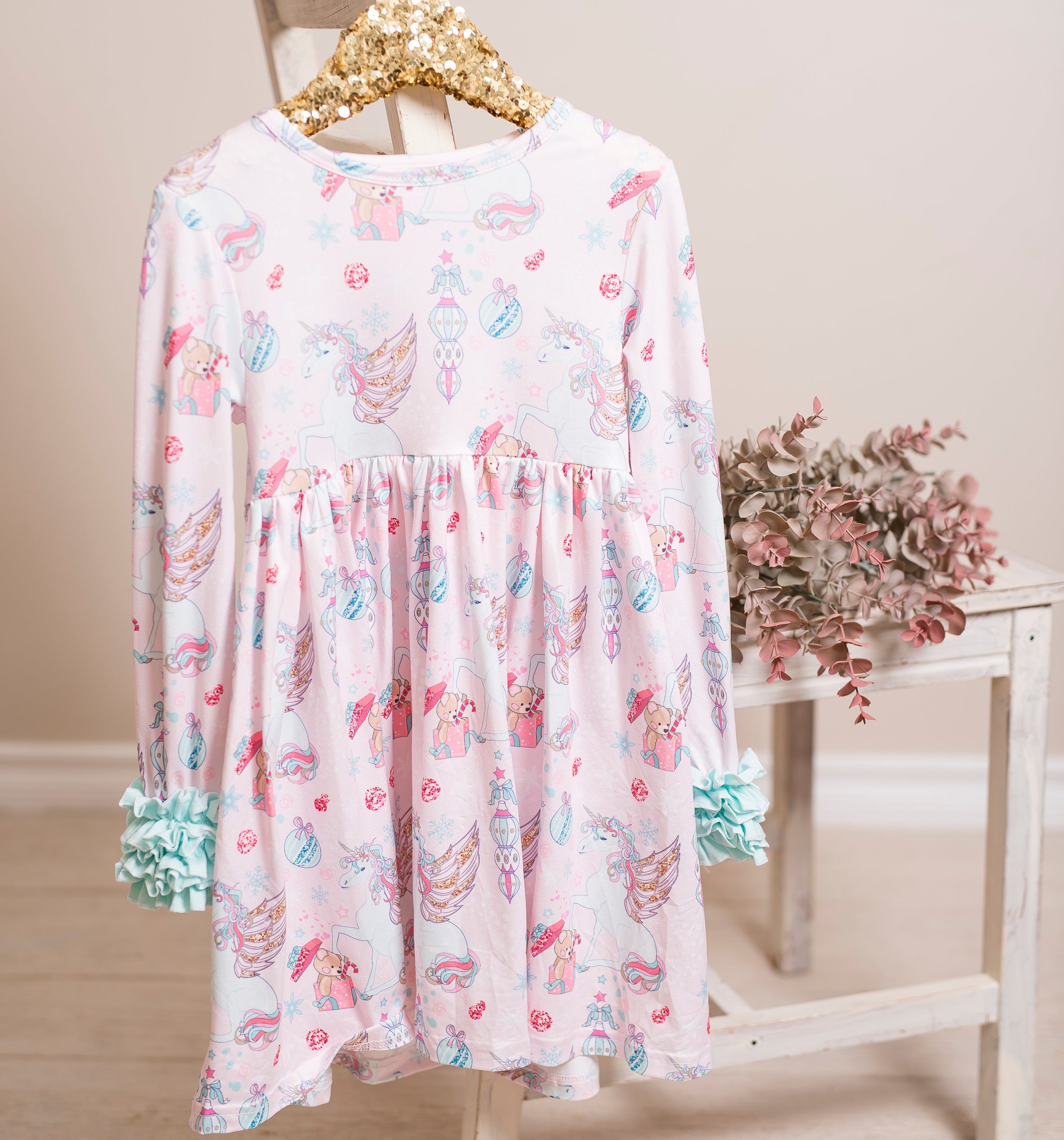 Unicorn Long Ruffles Sleeve Tunic/Dress