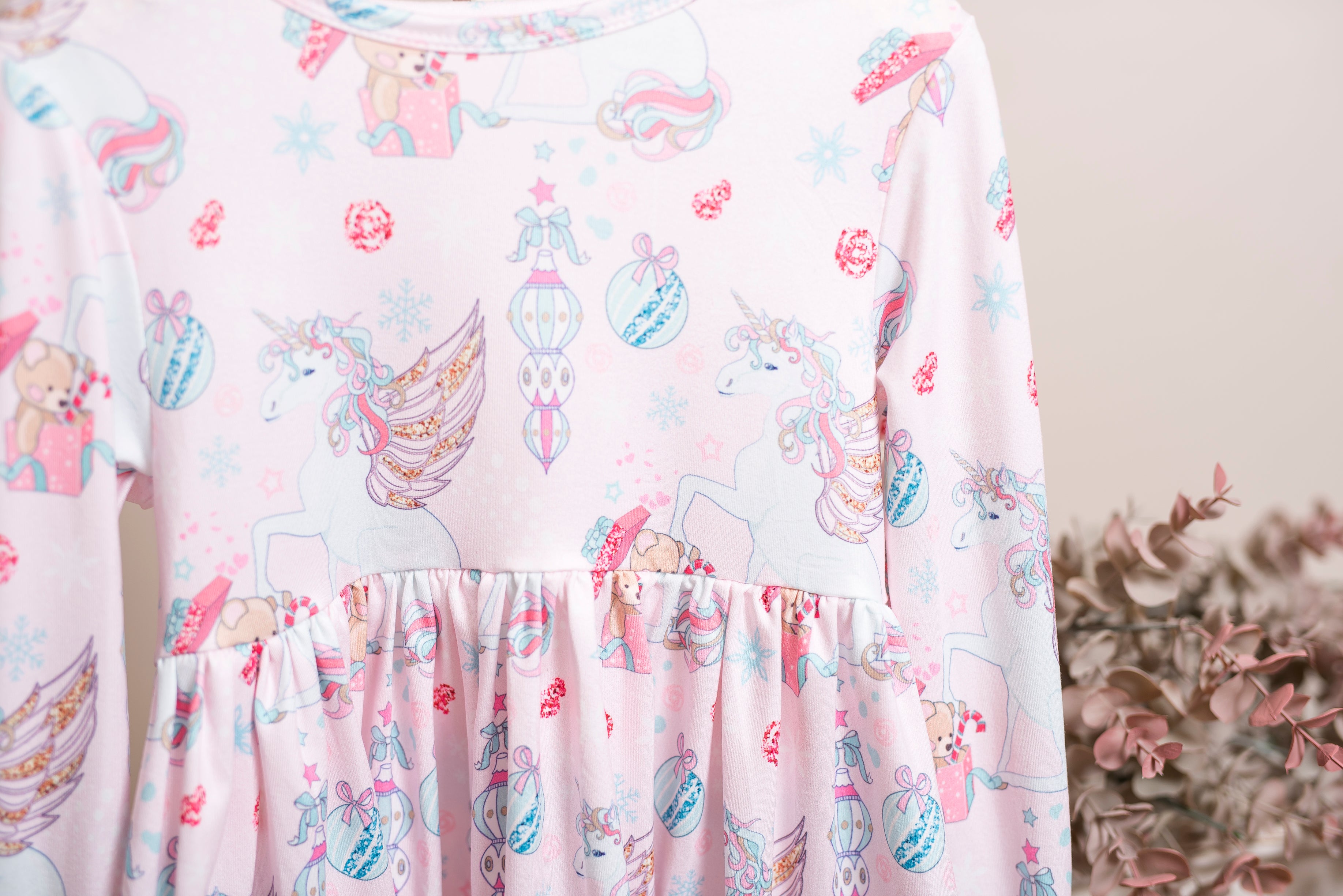 Unicorn Long Ruffles Sleeve Tunic/Dress