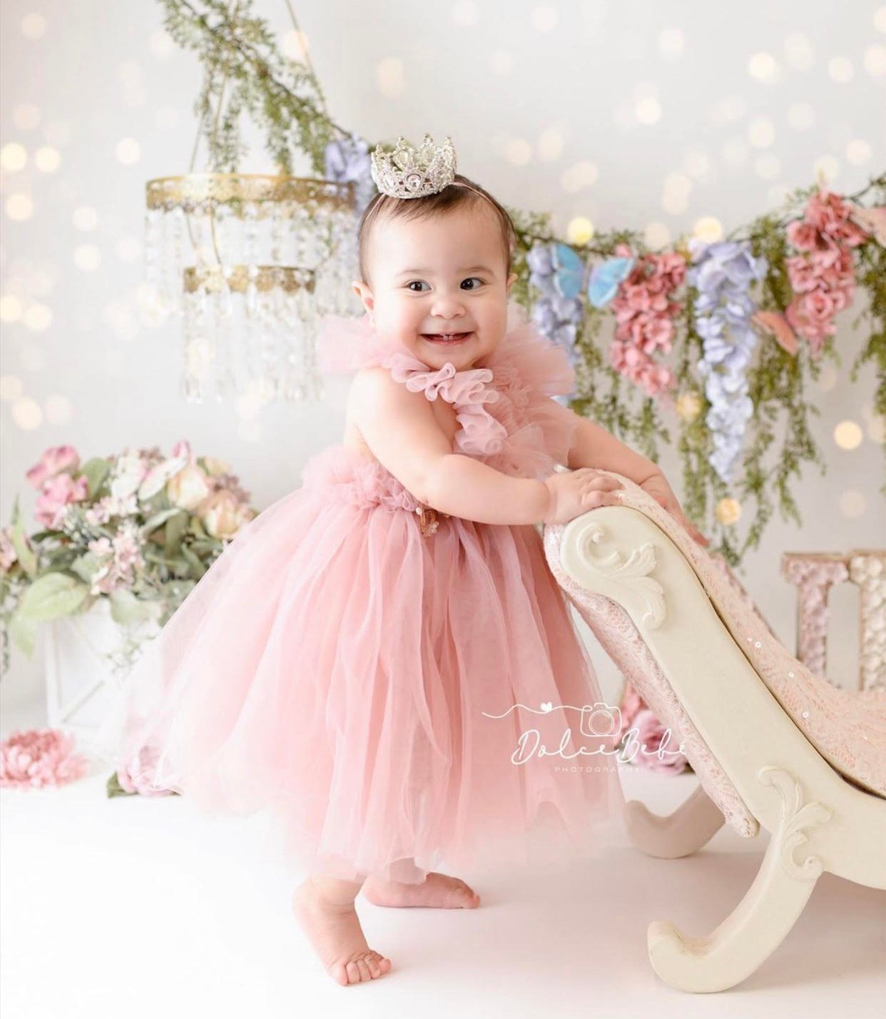 "BEST SELLER" Kryssi Kouture Girls Ruffled Tulle Dusty Rose Swan Dress