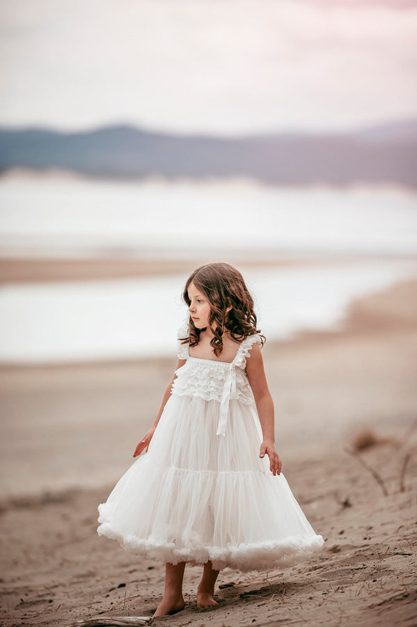 Kryssi Kouture Exclusive Girls White Ivory Spencer Tulle Twirl Dress