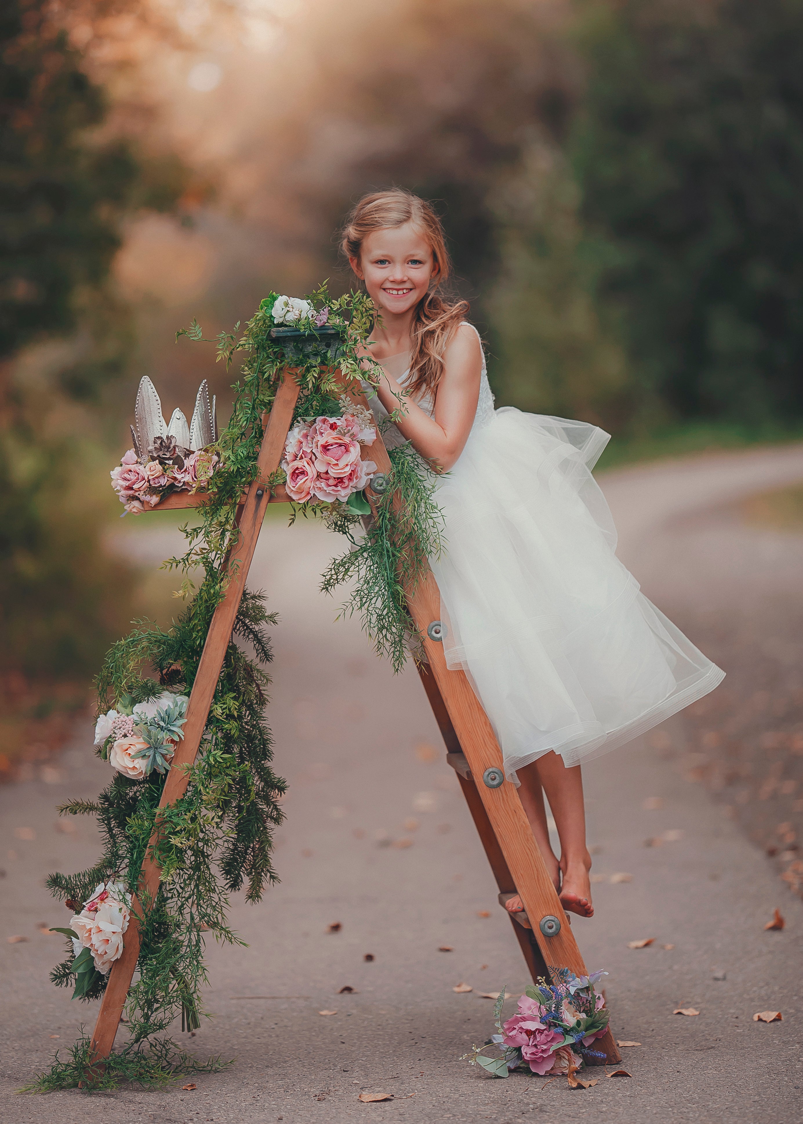 Kryssi Kouture Angelic Grace White Flower Girl Dress