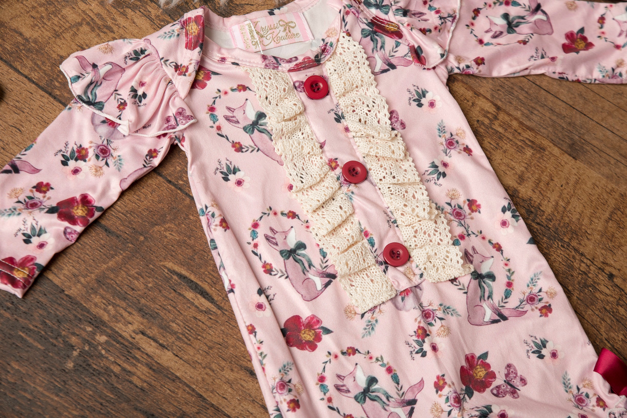 Pink Fox Ruffle Jumpsuit