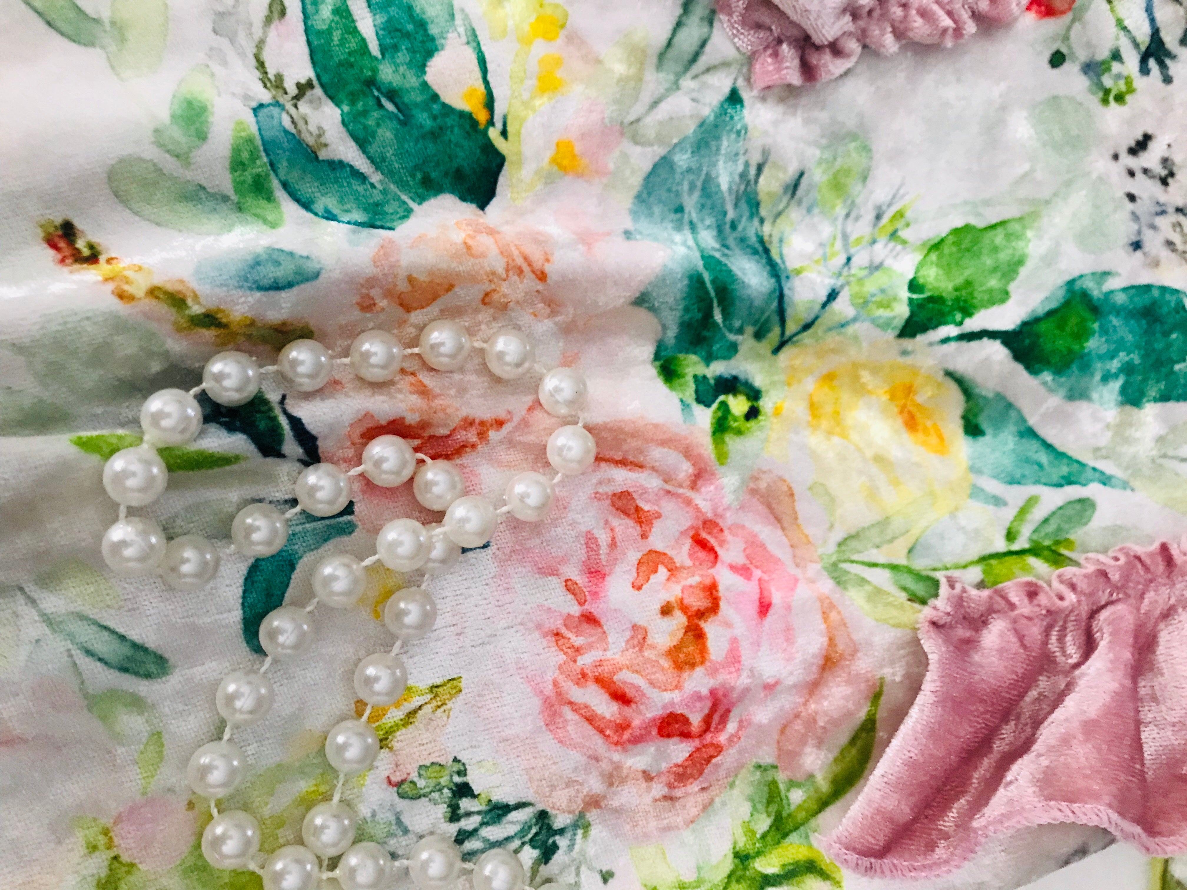 Summer Glow Floral Velvet Jumpsuit