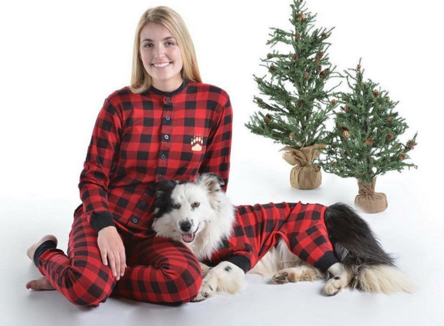 PRE ORDER - Lazy One Youth & Adult Buffalo Plaid BEAR CHEEKS Flapjack Matching Christmas Pj's - Ruffles & Bowties Bowtique - 5