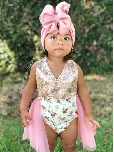 Kryssi Kouture Vintage Rose Alexandra Tutu Romper, Tutu Romper - Ruffles & Bowties Bowtique