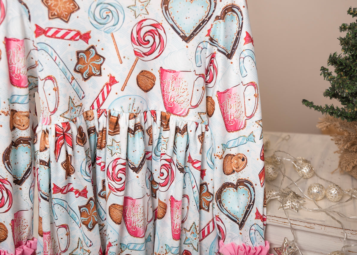 Sugar Cookie Long Ruffles Sleeve Tunic/Dress