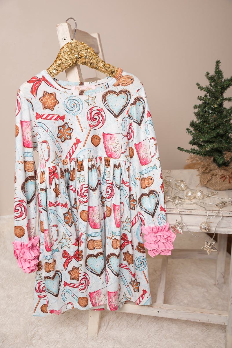 Sugar Cookie Long Ruffles Sleeve Tunic/Dress