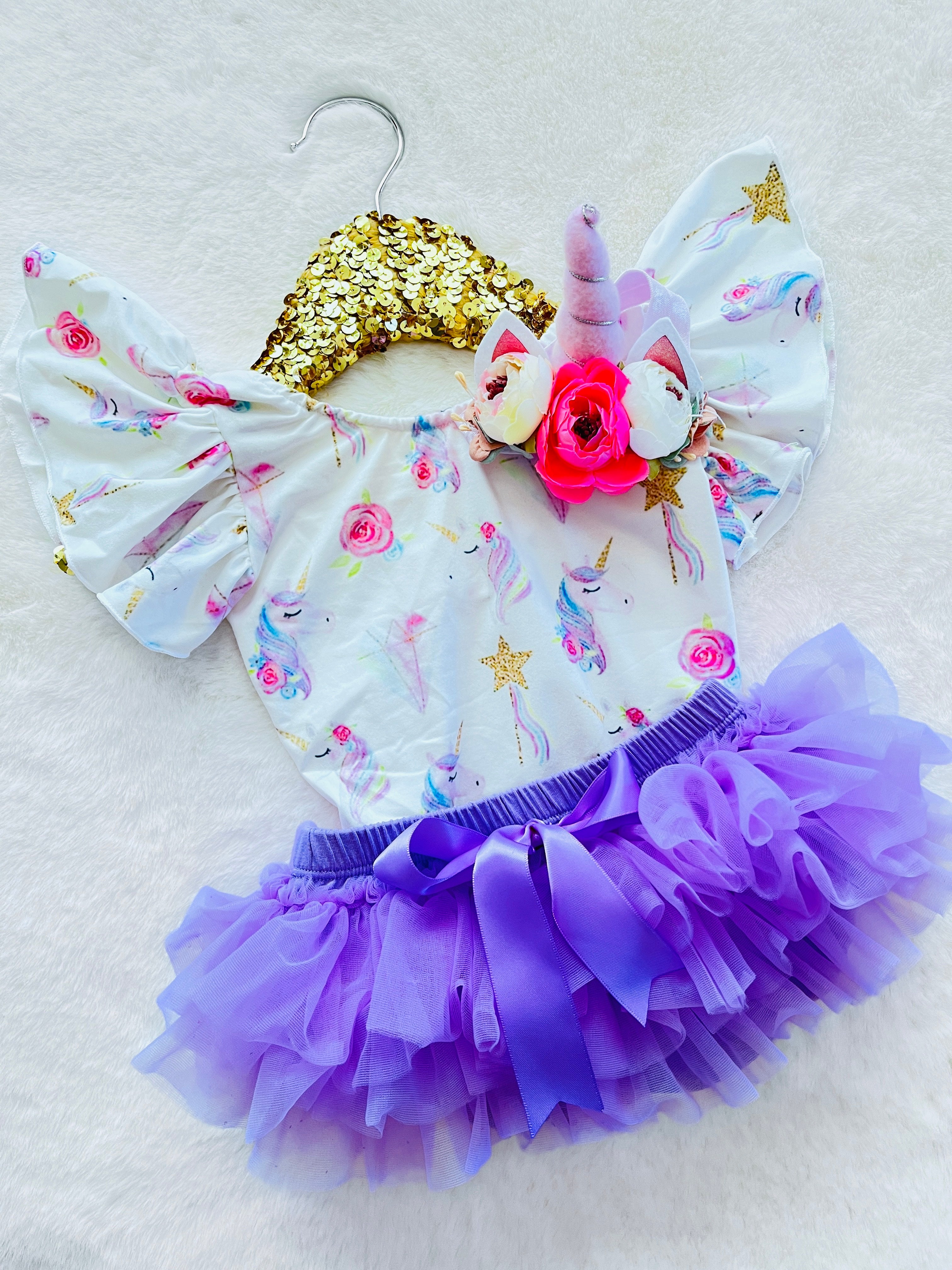 birthday dress up magic unicorn wand fairy tutu outfit bodysuit
