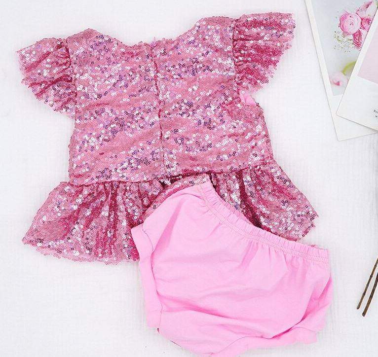 Marilyn Sweet Icing Pink Sequin 2 Pc Birthday Set