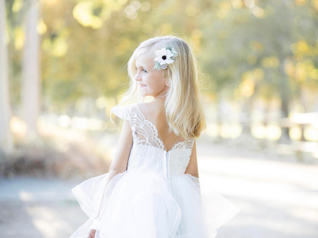 Kryssi Kouture Angelic Grace White Flower Girl Dress