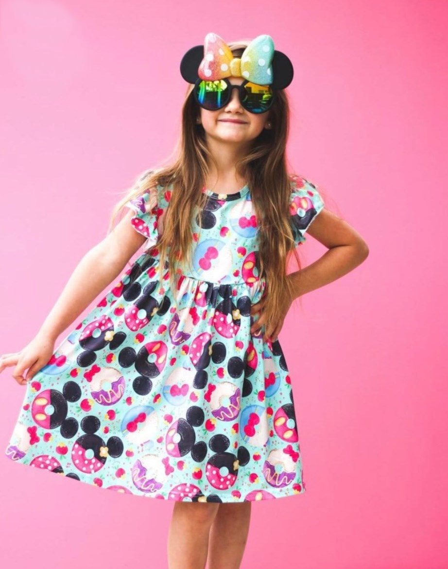 Girls Fun Character Dresses - Mouse Donuts