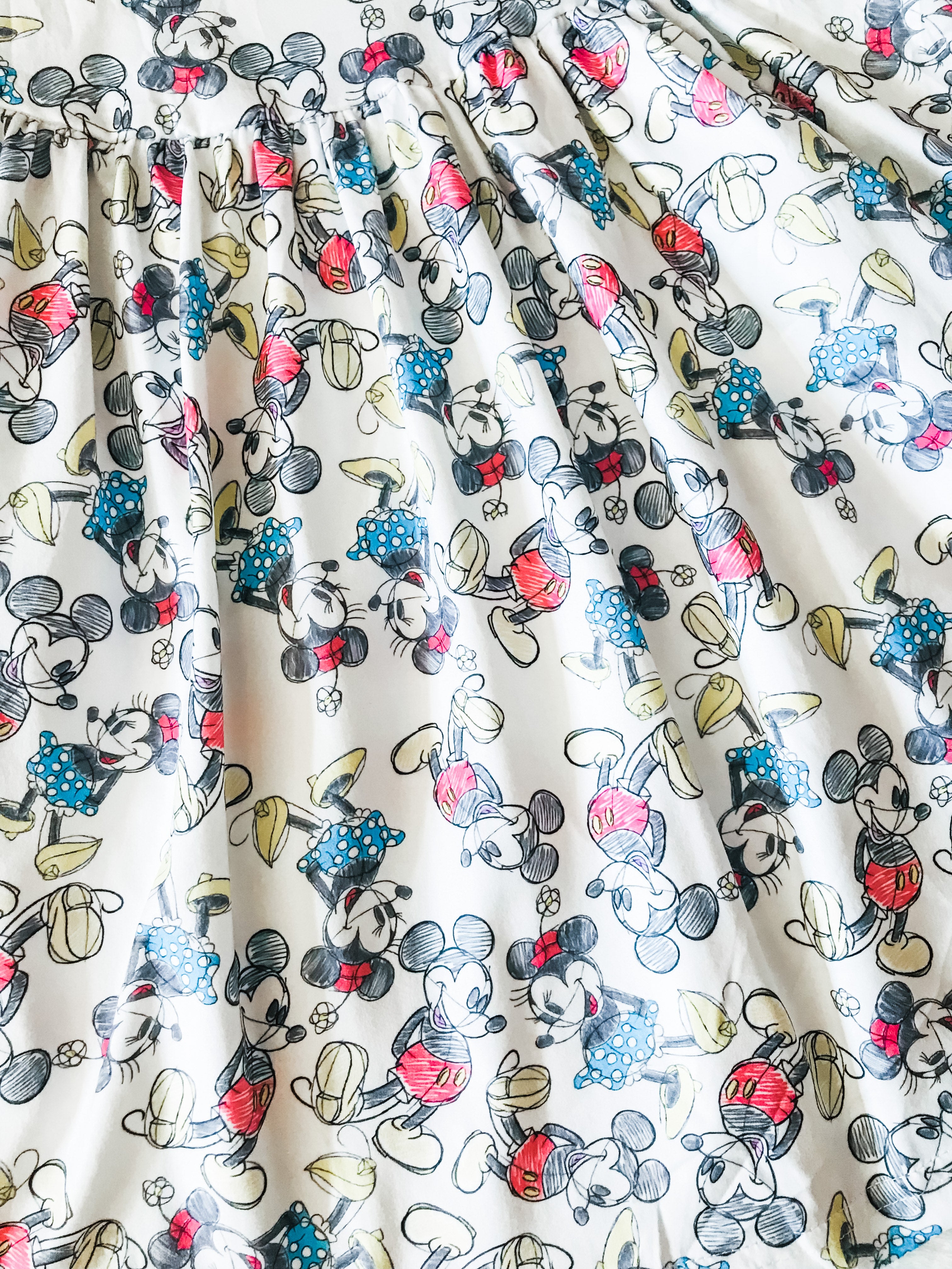 Girls Fun Character Dresses - Sketch Mouse - mickey mouse, minnie mouse, retro mickey
