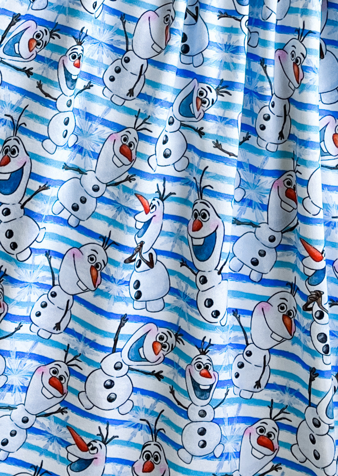 Girls Fun Character Dresses - Blue Stripe Snowman
