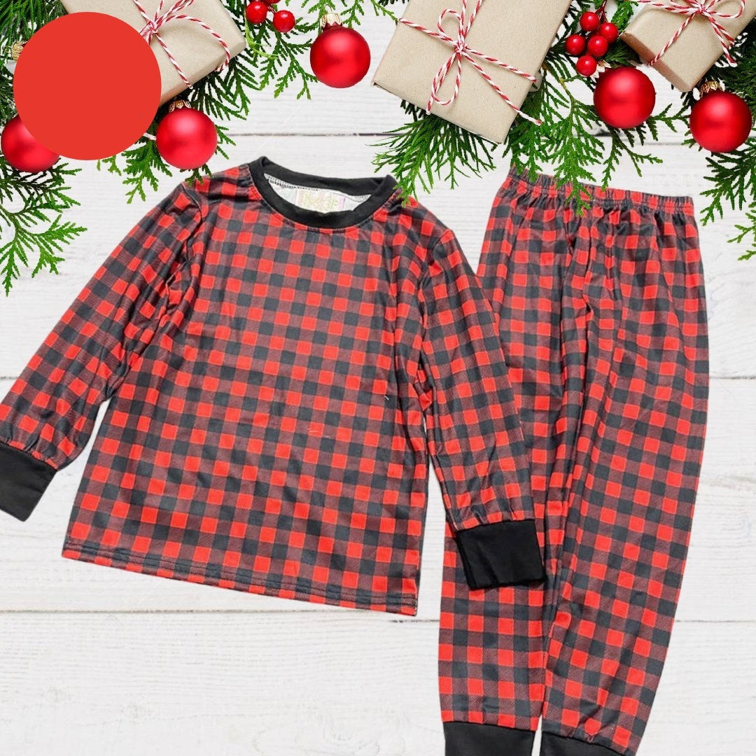 Kids 2 Pc Christmas Pajamas - Buffalo Plaid