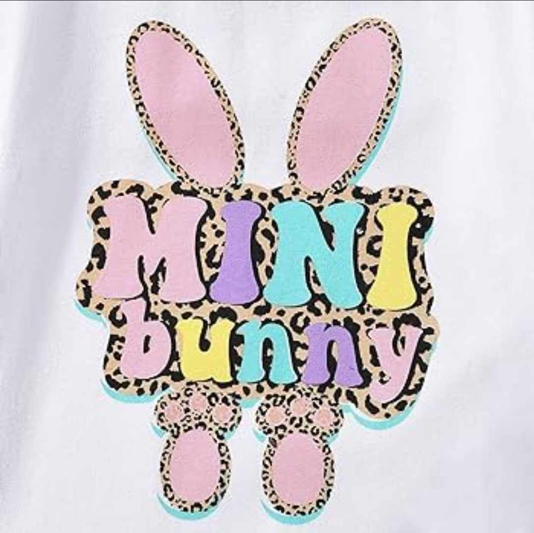 Baby Easter 2-Piece Mini Bunny White Tee with Pink Bummie