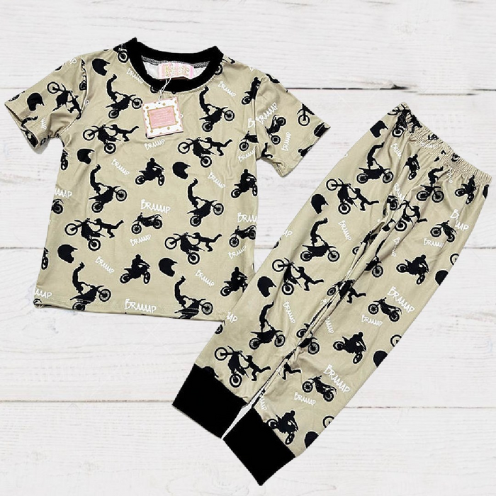 Boys 2-Piece Short Sleeve Pajamas - Dirt Bikes