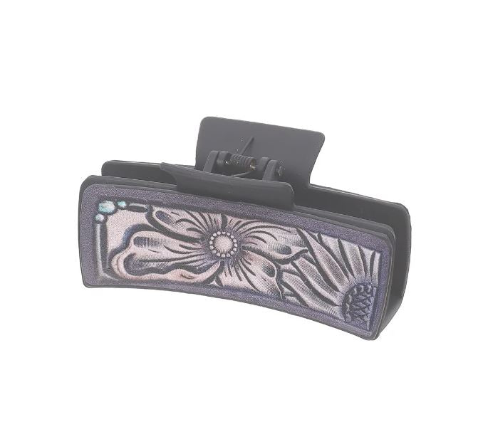 Western Denim Girl Cactus Sunflower Letter Hair Claw