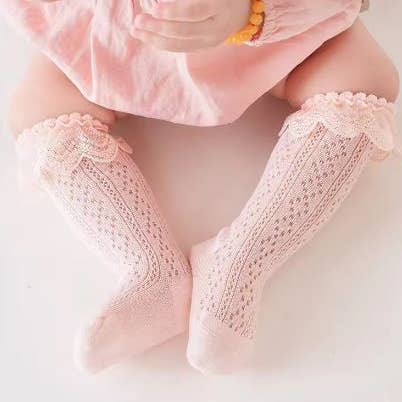 Baby & Toddler Lace Looking Knee High Socks - Variety of Colors